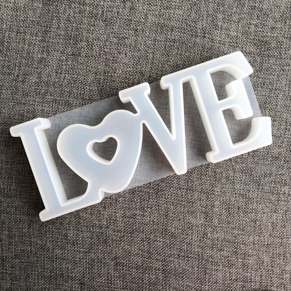 DIY Crystal Mold Handmade Pendant Crafts Letters Shape High Mirror Mold HOME LOVE Mould Soap Silucone Mold