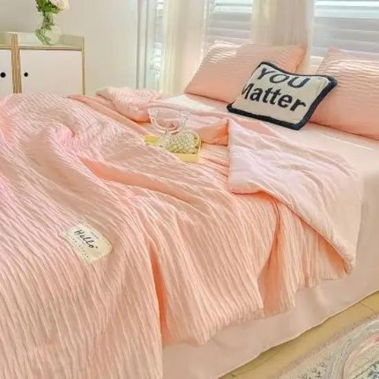 New Color Block Single Summer Quilt Student Dormitory Single Thin Quilt Soft and Comfortable Air Conditioning Quilt
