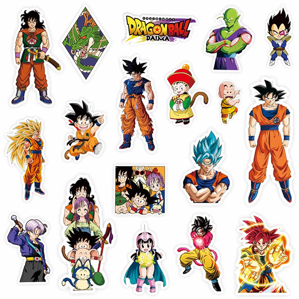 10/30/82pcs Cool Anime Dragon Ball Stickers Classic Manga Decals DIY Skateboard Luggage Guitar Son Goku Cartoon Graffiti Sticker