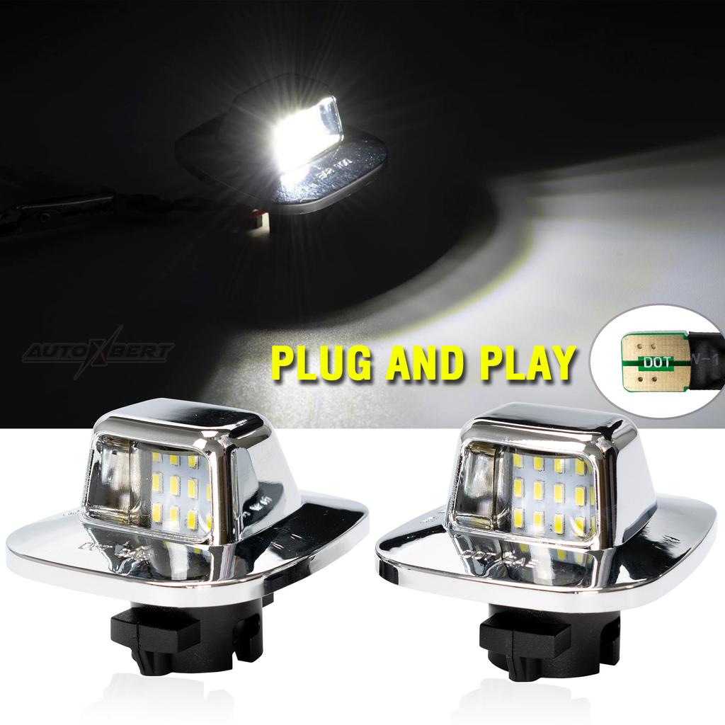 2Pcs Pickup Rear License Bumper Light Number Plate Lamp For Chevrolet Chevy GMC C/K-Series 1500 2500 3500 1988-2000 Truck LED