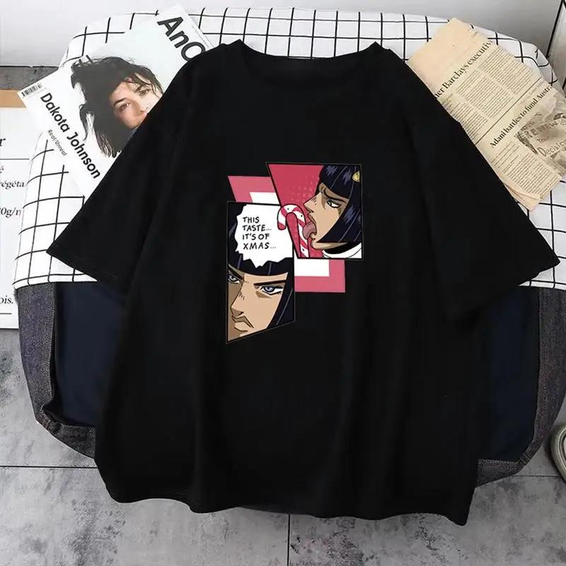 JoJo Bizarre Adventure Anime T Shirt Harajuku Women Men Casual Vintage Streetwear Short Sleeve  T Shirt Unisex
