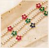 Luxury Flower Tennis Bracelet for Wome Colorful Zircon Floral Charms Tennis Chain Elegant Jewelry Tarnish Free