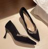 Pointed Thin Heel Sexy Shoes Women High Hee Shoes Luxury Rhinestone Stiletto Fashion Slingbacks Wedding Party Shoes Women Pumps