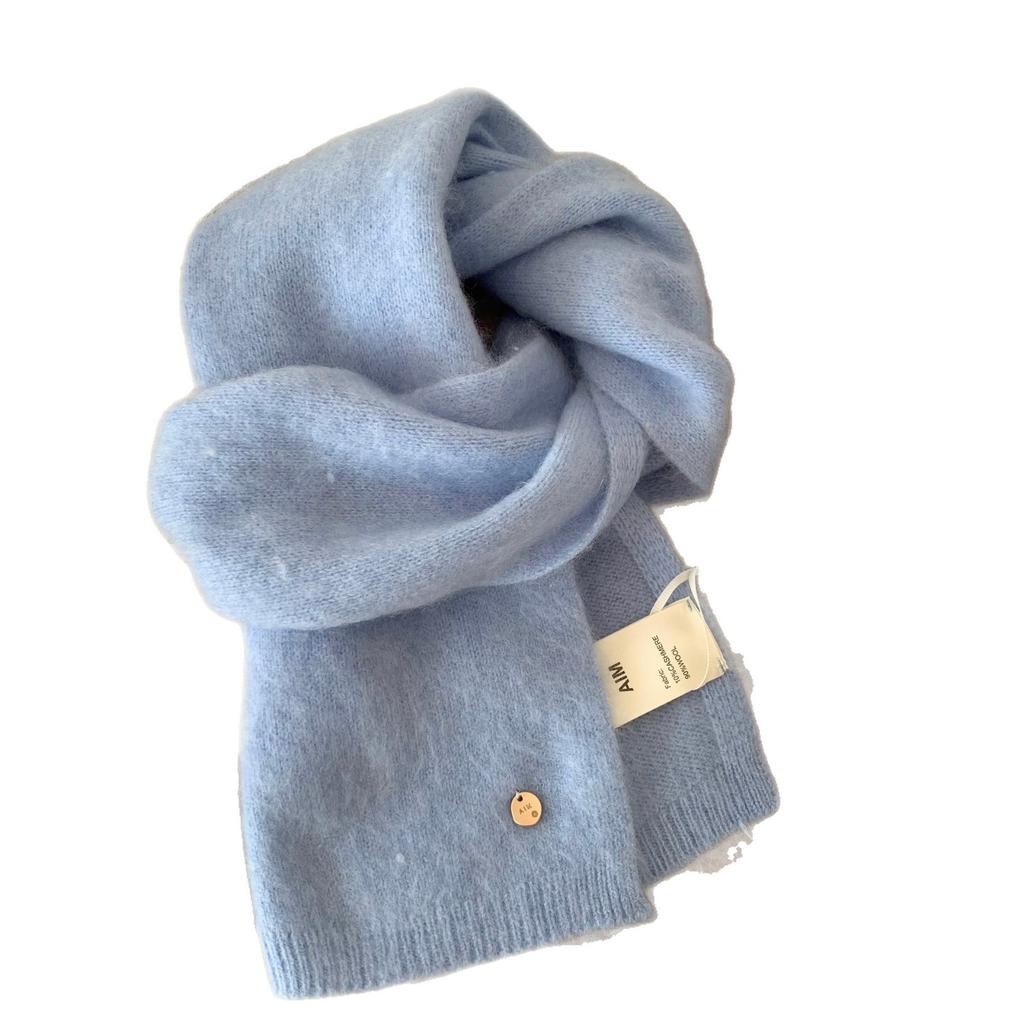 Store manager recommendation! New 11 cashmere material solid color Korean dopamine warm short small scarf winter