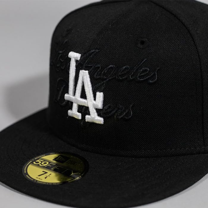 New Era TONAL SCRIPT 59FIFTY Cap, Unisex, Men's and Women's, Size 57.7 cm, Standard, Black [Parallel Import]