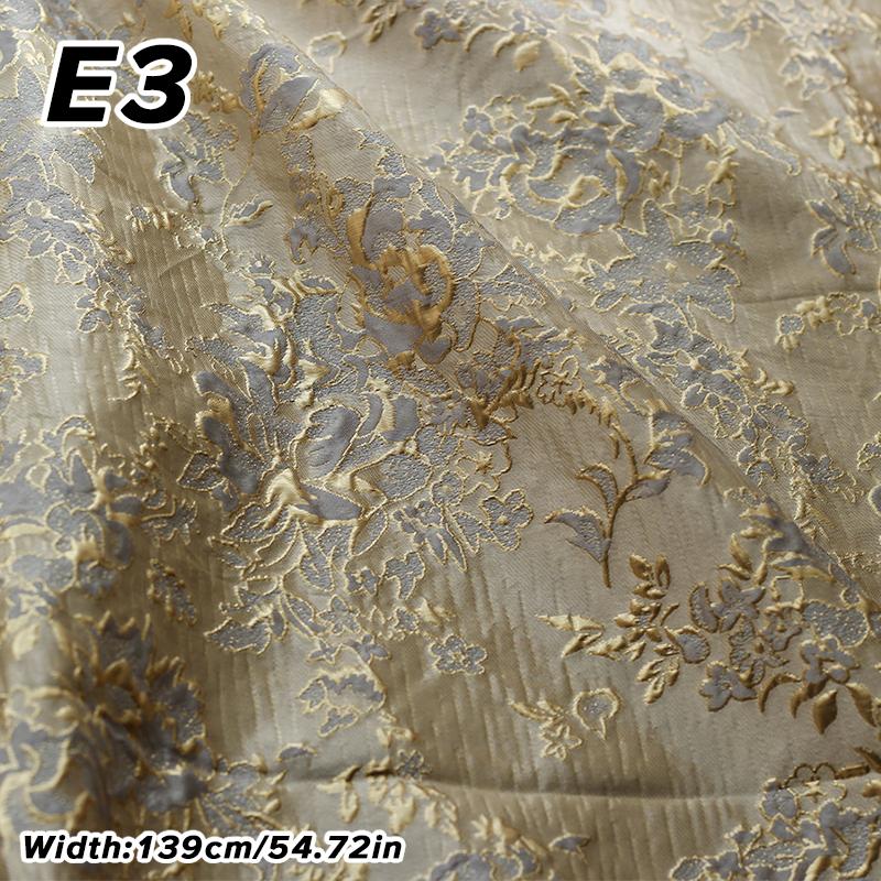 1M Luxus Goldene Seidenblume Geprägtes Jacquardgewebe Gewebter Brokatstoff Bekleidung Kleid Anzug Tasche Polsterung DIY Nähstoff