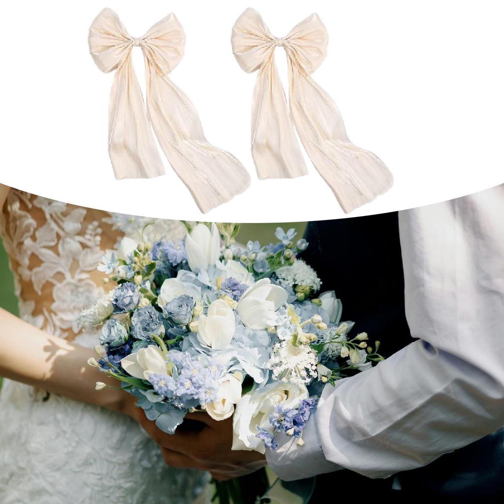 2 Adet Saten Kurdeleler Fiyonk Yapma Aksesuarları Dekoratif Hediye Zarif El Sanatları Projeleri Geniş