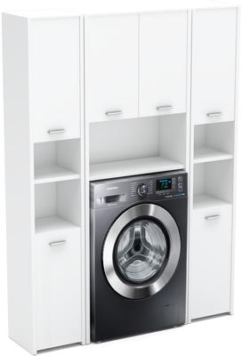 White Standing Bathroom Cabinet Set Bathroom Column Cabinet Over Washing Machine
