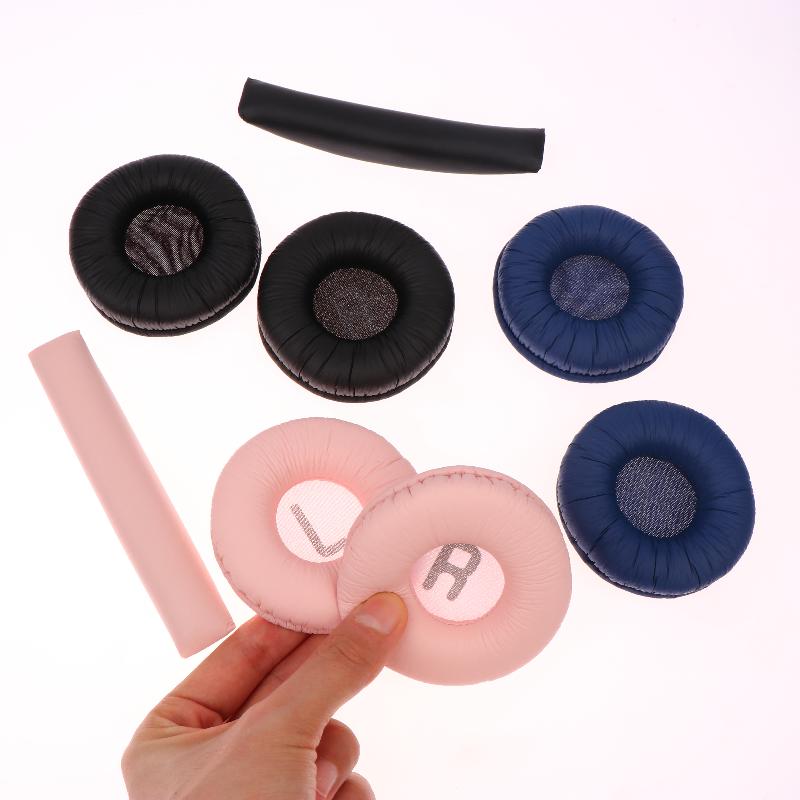 3Pcs For JBL Tune 600 T450 T450BT T500BT JR300BT 70mm Soft Leather Foam Pads Earphones Cushion Headbeam Headphones Ear Pads
