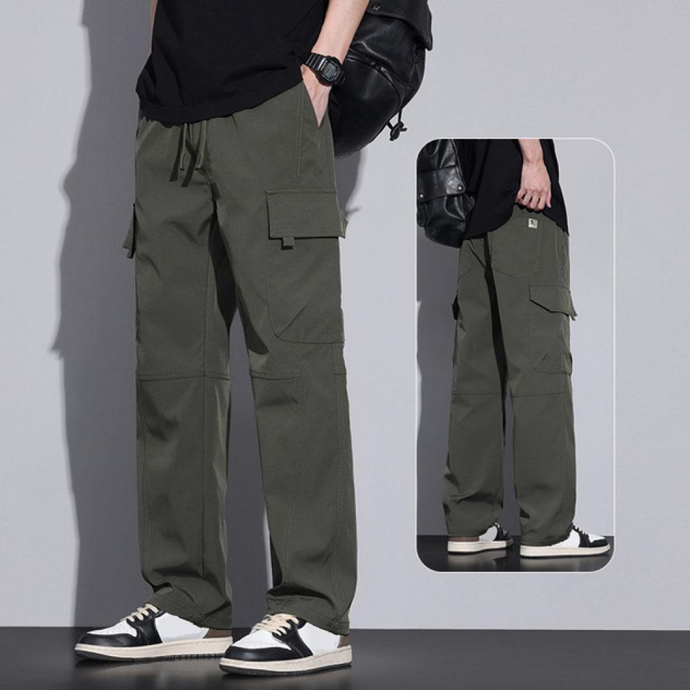 

Мужская летняя одежда Y2K Повседневные брюки-карго со шнурком Спортивные штаны Спортивные штаны для бега Прямые брюки Уличная одежда Корейская одежда 2XL зелёный