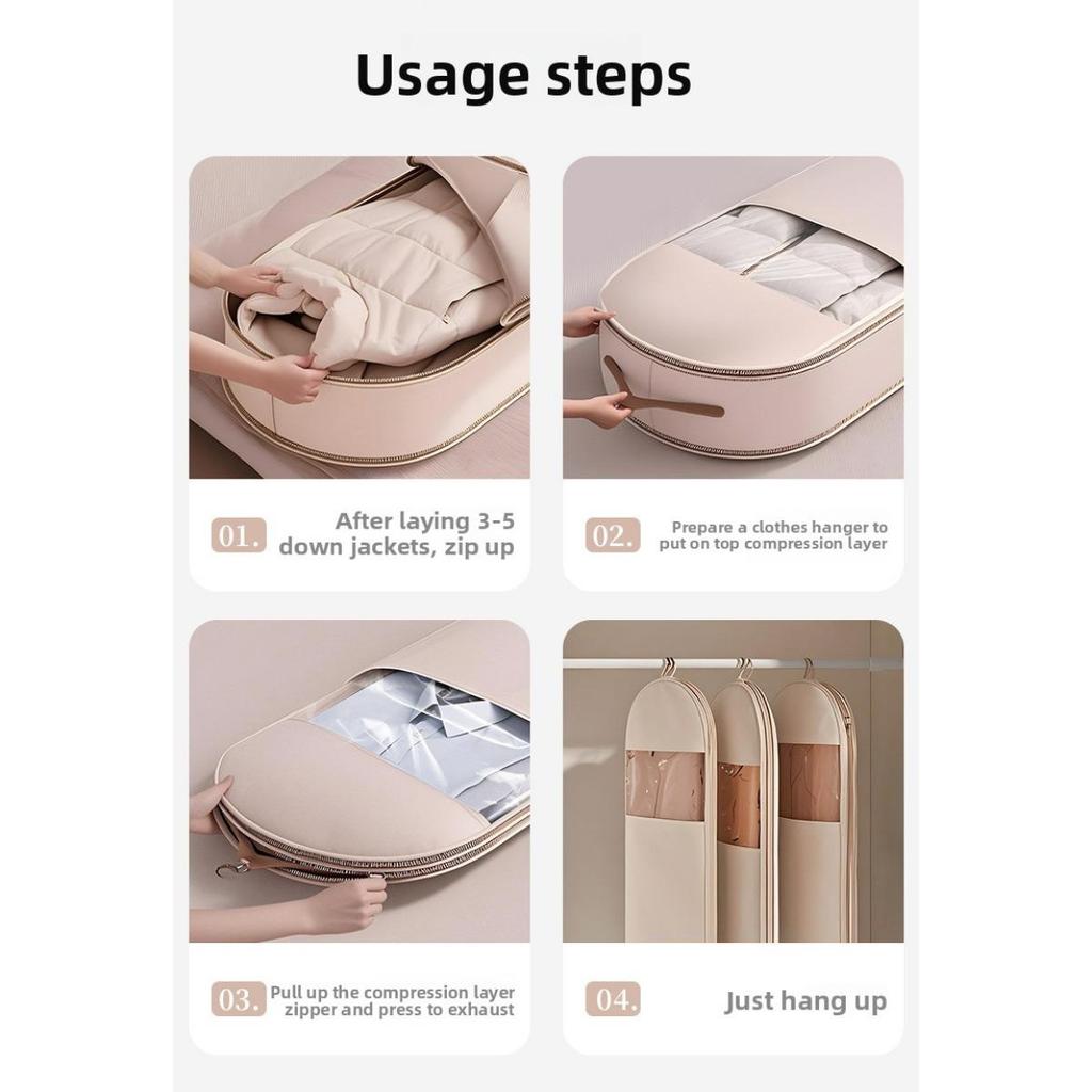 Suspendu, Compressé, Anti-poussière, Vêtements, Doudoune, Sac de rangement, Sac à poussière, Garde-robe, Changement de saison, Transparent