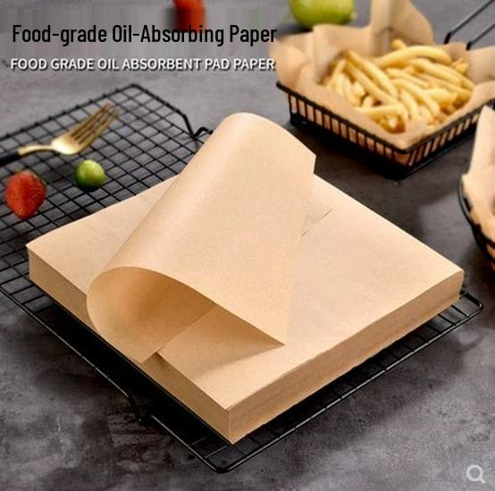Oil-Absorbing Kraft Paper for Food: Perfect for French Fries, Pizza, and Snacks. Ideal for Restaurants and Kitchens.