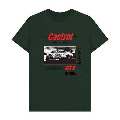 Castrol Unisex Adult Retro B&W Racing T-Shirt