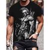 T-shirt Stampata 3D Spartan alla Moda 2026 Nuova Maglietta da Uomo a Maniche Corte Abbigliamento Taglie Forti Girocollo Larga Magliette Guerriero Spartano