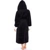 Women's Solid Color Long Sleeved Plush Bathrobe With Belt