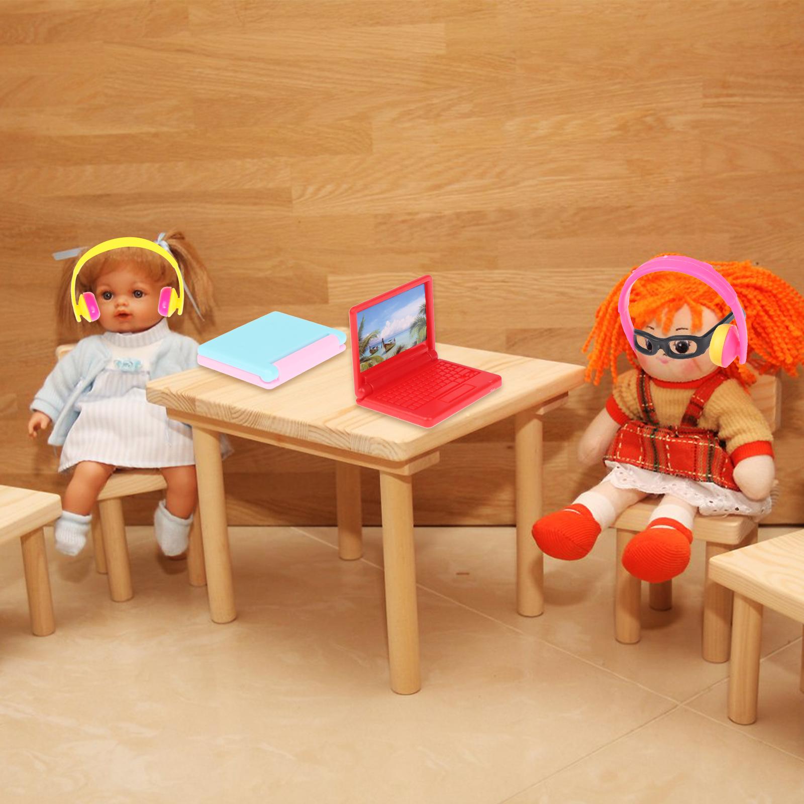 

30Pcs Dollhouse Accessories 1/12 Scale Dollhouse Phone Laptop Headset Glasses
