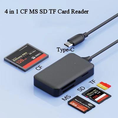 Čtečka karet 4 v 1 Podpora SD/TF/CF/MS čtečka karet USB/Type C konvertor Multifunkční pro Sony Memory Stick Pro Duo
