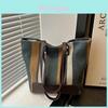Street Style Canvas Tote Bag For Women With Striped Pattern And Zipper Closure For Daily Use