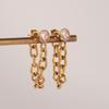 Exquisite Cubic Zirconia Chunky Chain Tassel Drop Earrings Arrivals Stainless Steel Golden Fashion Jewelry Gift Waterproof