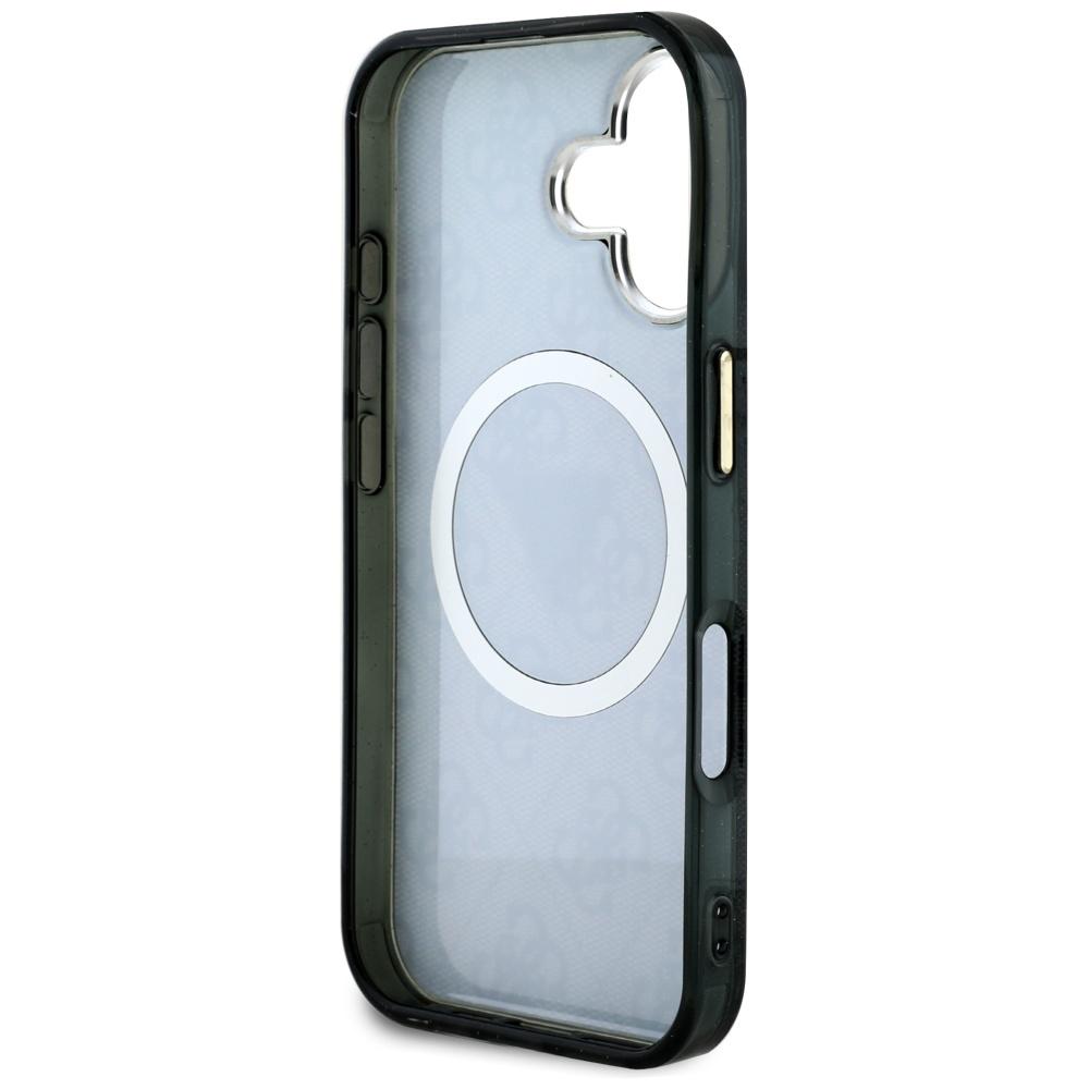 Etui Guess Iml Metal Glitter 4G Circle   Triangle Magsafe Do Iphone 16 Czarny
