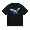 Women's Trend Classic T-Shirt Low Poly Blue Purple Whale Design 100% Cotton Tee