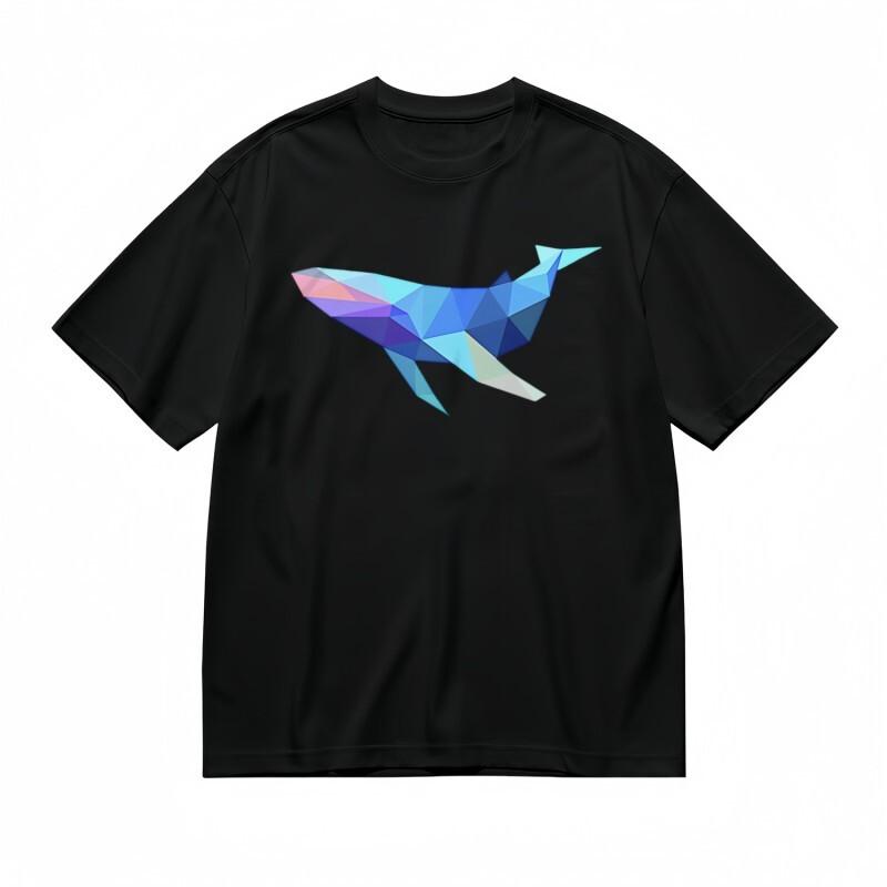 

Women s Trend Classic T-Shirt Low Poly Blue Purple Whale Design 100% Cotton Tee 3XL