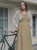 AVANT-G Floral Pattern Sleeveless Dress - Mustard