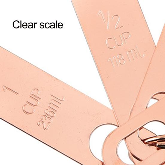4Pcs Measuring Spoon Clear Scale Ring Buckle Comfortable Grip Plastic Food Measuring Scoop Set Kitchen Gadget Home Supplies
