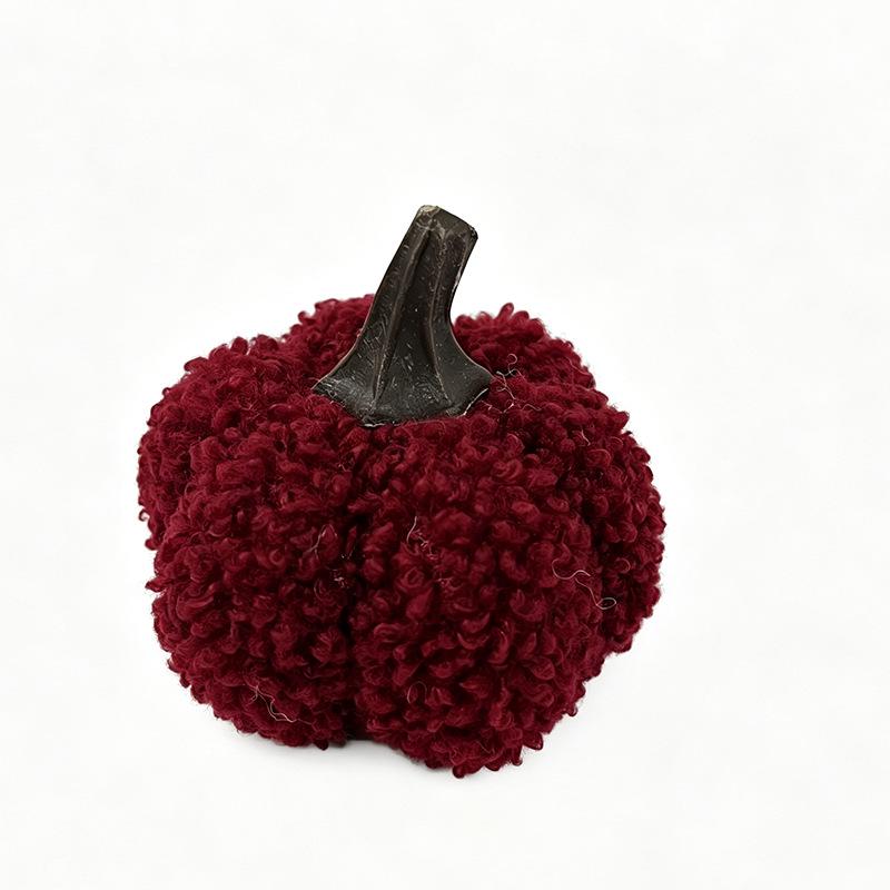 Cross-border Plush Pumpkin Halloween Ornament - Teddy Velvet Lamb Wool Decor.