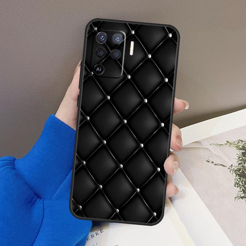 Quilted Texture Sofa Pattern Crown Case For OPPO A5 A9 A31 A53 2020 A53S A1K A15 A16 A52 A72 A92 A83 A91 A54 A74 A94 Coque