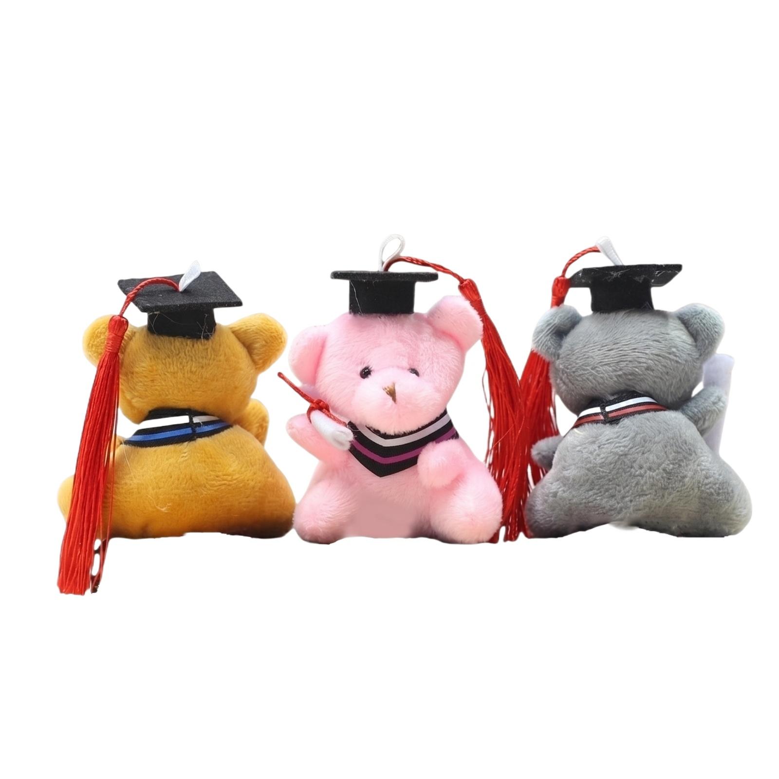 Graduation Bear Plush Keychain Soft Stuffed Animal Doll with Graduation Cap Tassel Suitable for Graduation Gifts and Souvenirs One Size