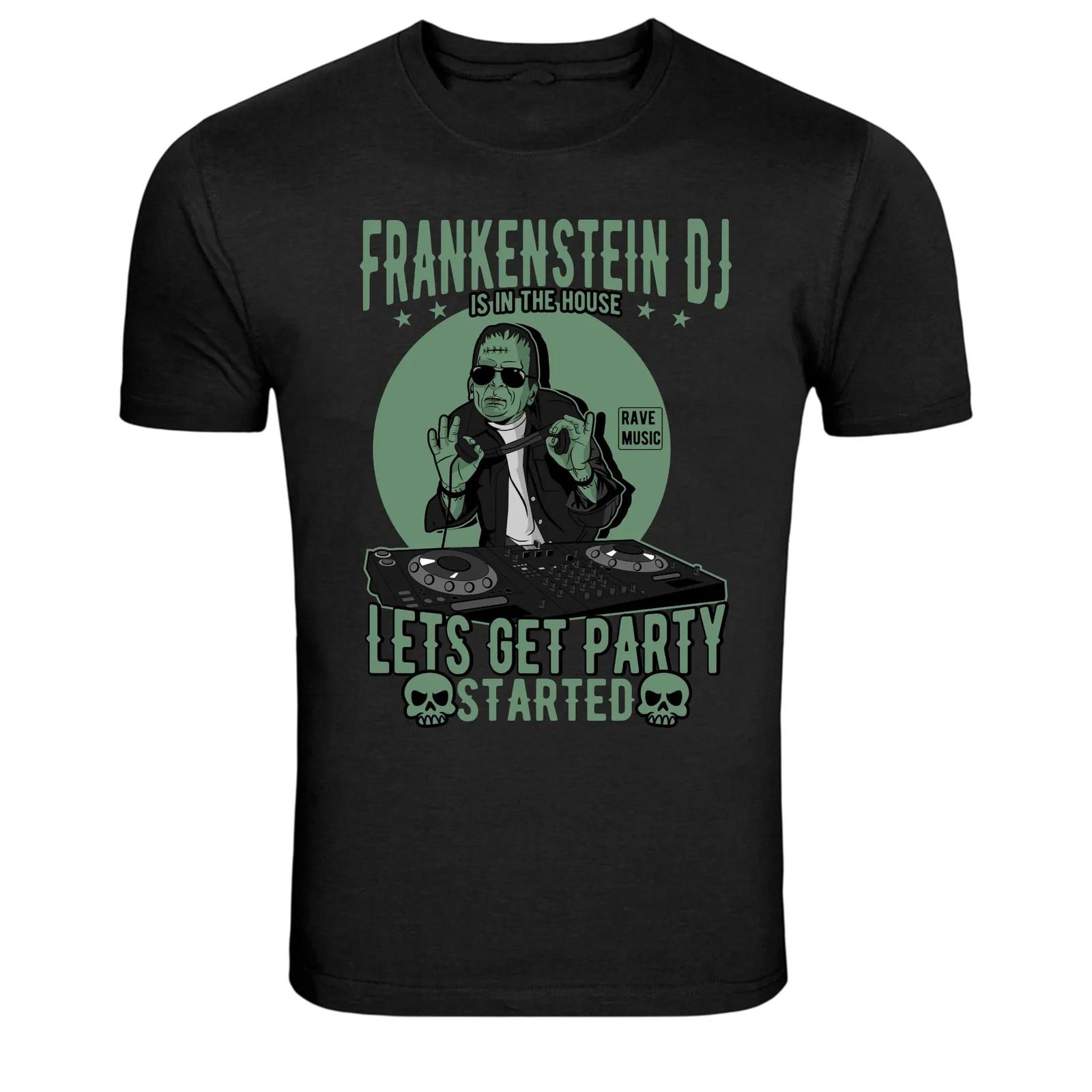 Frankenstein DJ Rave Music Party Halloween T-Shirt XXXL