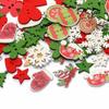 Wooden Christmas Pendant Cute Christmas Decoration Craft Buttons Colored Buttons Sewing Button
