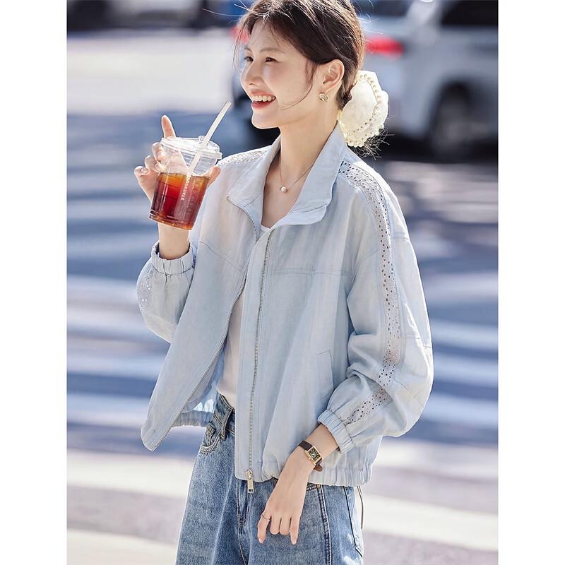 Women's Hollow Out Lace Patchwork Casual Jacket