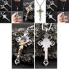 Vintage Stainless Steel Cross Necklace Pendant With Chain