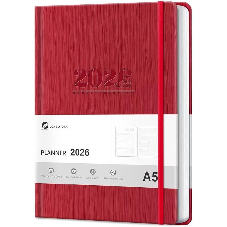 2026 Planner, Weekly and Monthly Planners, Faux Leather Daily Calendar 2026 Planner, 12 Month Agenda from Jan. To Dec., Hardcover Habit Tracker