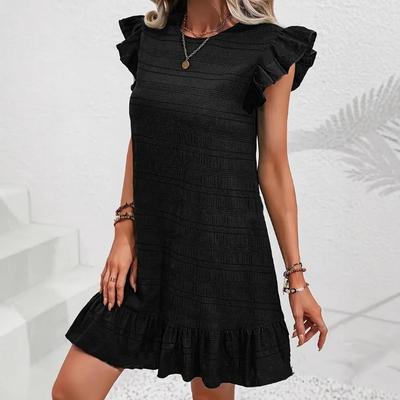 Ärmelloses Kleid im Sommerstil mit Rüschen für Damen