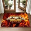 RB Leipzig Football Design Crystal Velvet Rug Soft Decorative Mat for Bedroom Entrance