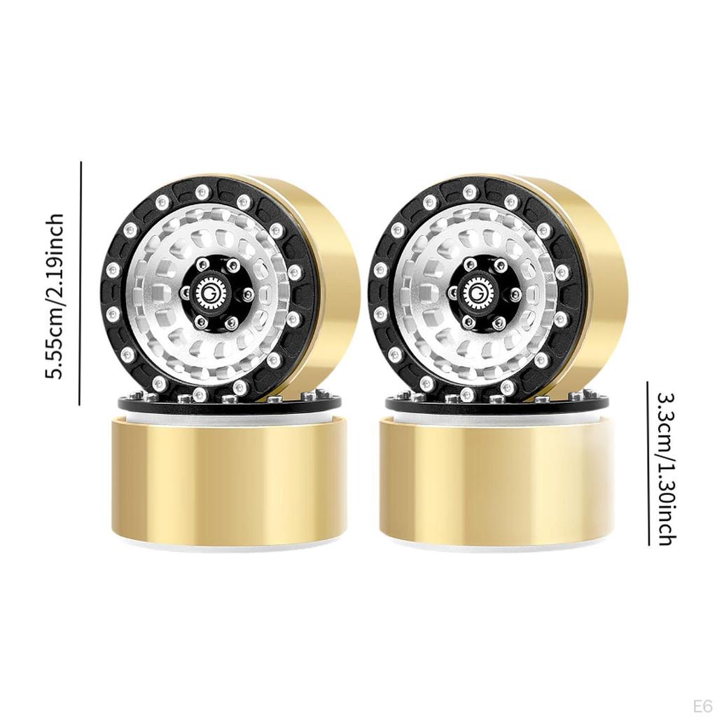 4 Pieces 1.9 Inches Beadlock Wheel Rim Replacement Metal Accessory Od 56.5mm for SCX10 TRX4 90046