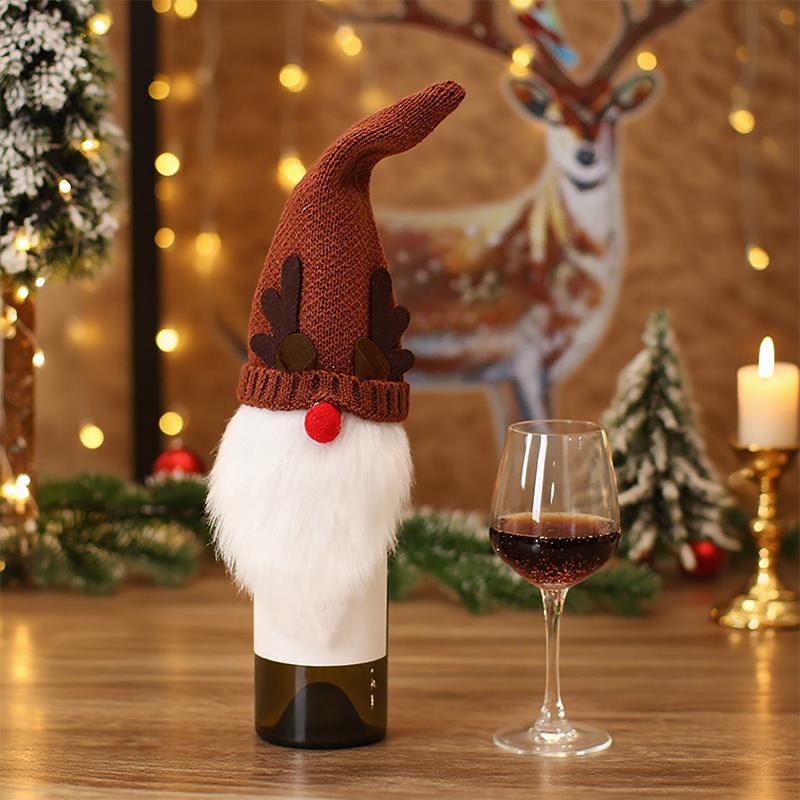 1PC Champagne Decoration Christmas Decorations Wine Bottle Bag Cute Santa Claus New Year Multiple Options Available