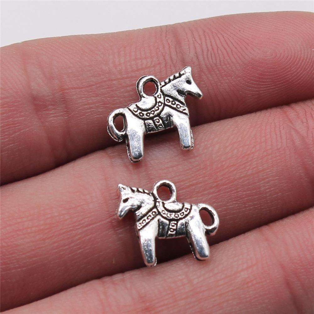20pcs Running Horse Charms For Jewelry Making Tibetan Bronze Silver Color Pendants Antique Jewelry Making DIY Handmade Craft