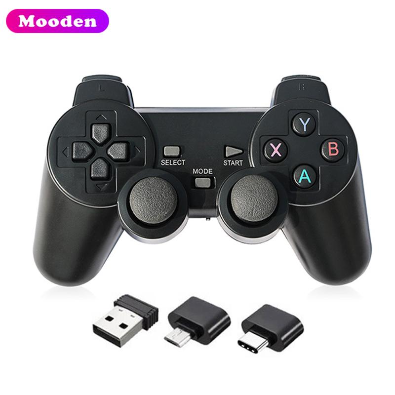 S USB OTG Type-C Converter Wireless Controller 2.4Ghz Gamepad Joystick for PS2/PS3 /Android TV BOX Phone