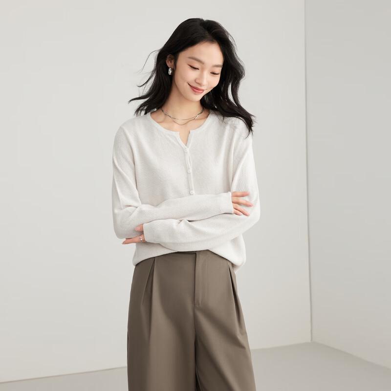 Elva' Island Women's Minimalist Slim-fit Knitted Cardigan