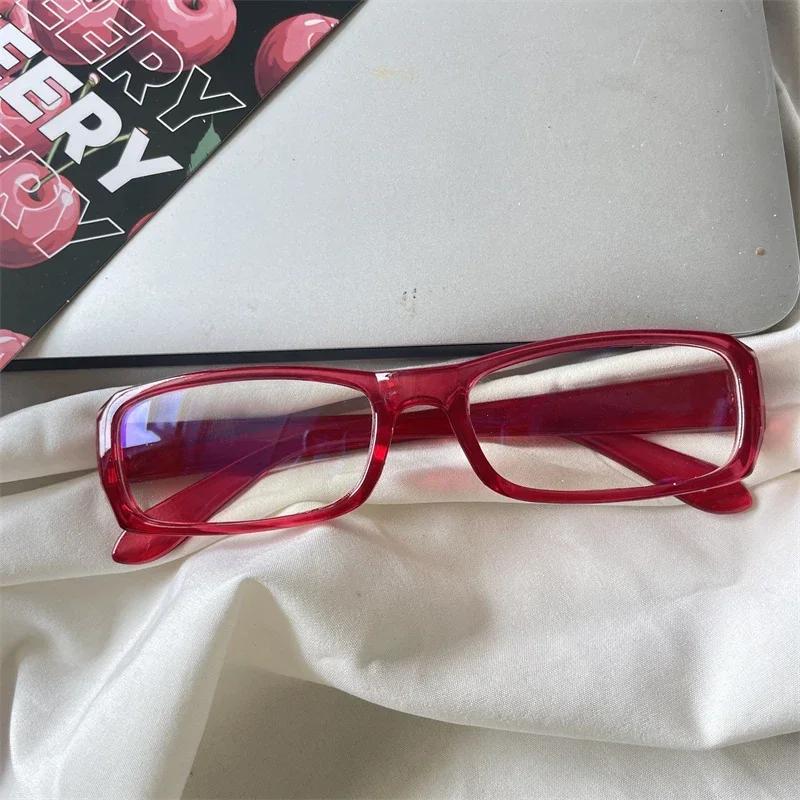 

Retro Anti-blue Light Glasses Kroean Y2K Harajuku Square Glasses Frame Women Men No Makeup Contrasting Cute Decorative Glasses