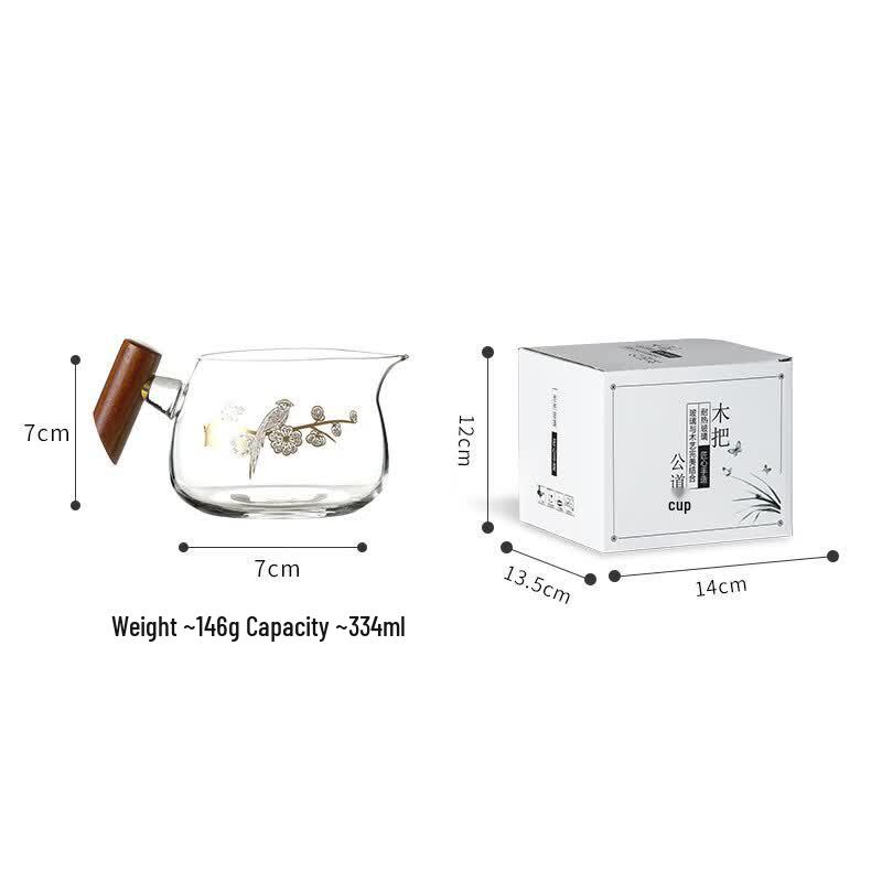 Dairian Wood Handle Heat-Resistant Glass Tea Dispenser
