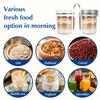 4pcs 11.83oz Glass Oatmeal Cup with Spoon, Breakfast Cup with Scale, Portable Breakfast Salad Jar, Yogurt Container, Storage Tank for Family Dining