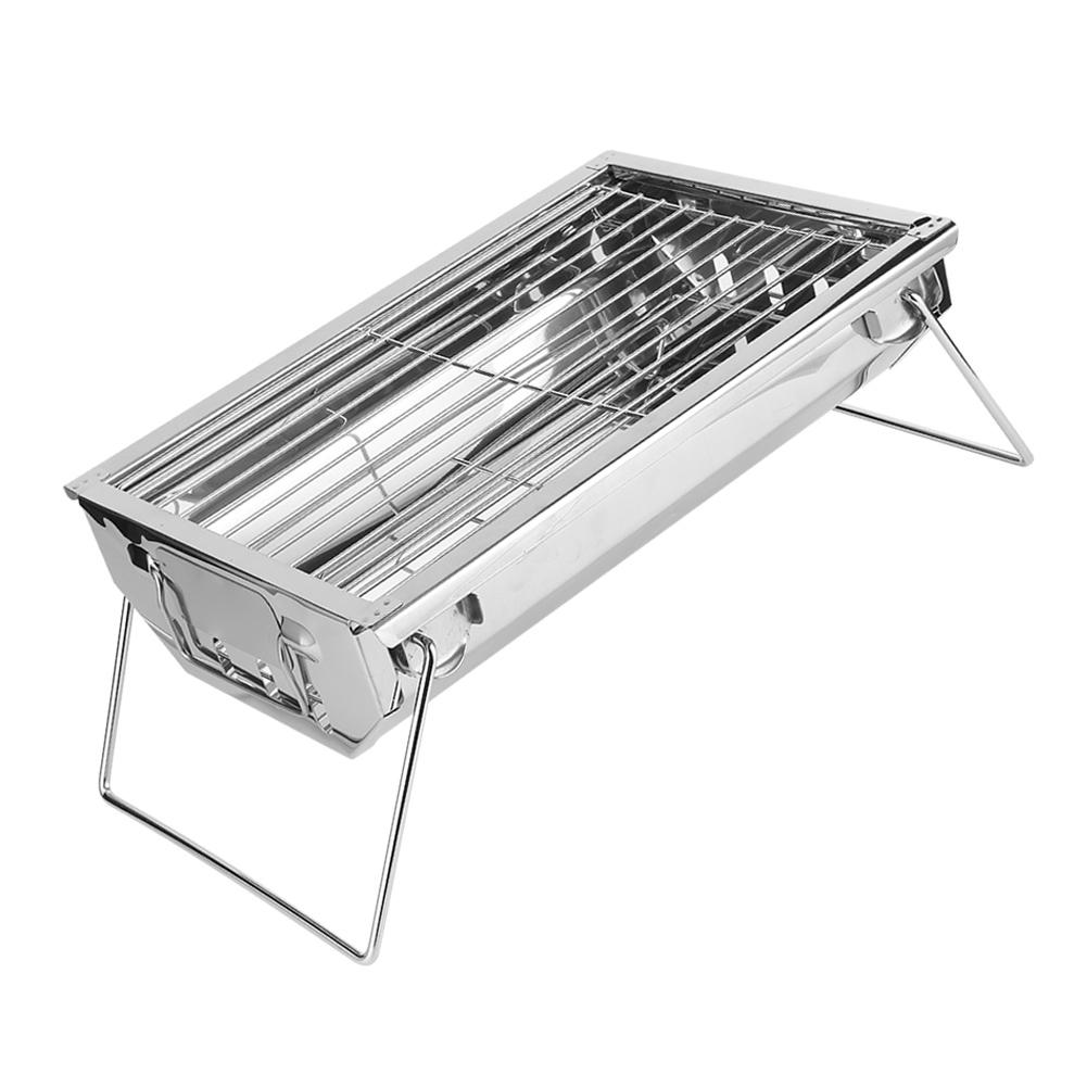 Barbecue Charcoal Grill Stainless Steel Folding Portable BBQ Tool Kits for Outdoor Camping Hiking Pi