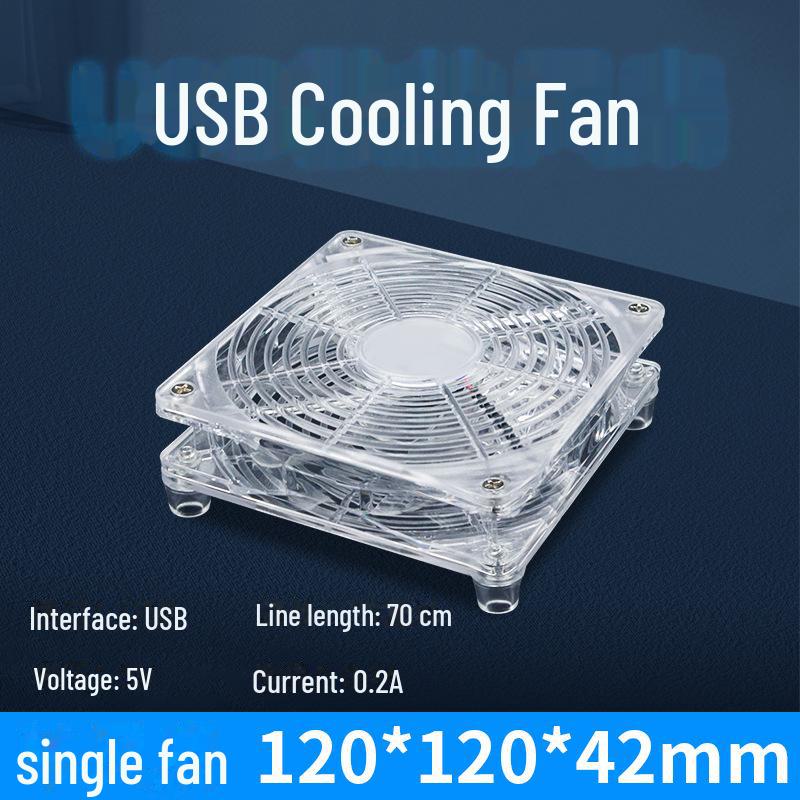 Silent USB 5V 12CM Axial Flow Cooling Fan for Radiators, Routers, Chassis, and Set-Top Boxes