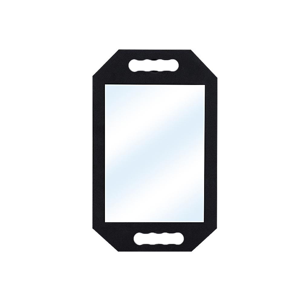 Professional Handheld Mirror Sponge Salon Barbers Glass Mirror Foam Frame Shockproof Makeup Mirror