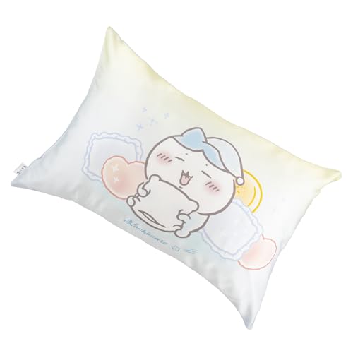 MORIPiLO Chiikawa Pillowcase, 100% Silk, Hachiware Goods, Blue, 43x63cm, Anti-Friction, Night Care, Silk with Tencel Backing, Zipper Closure, Characte
